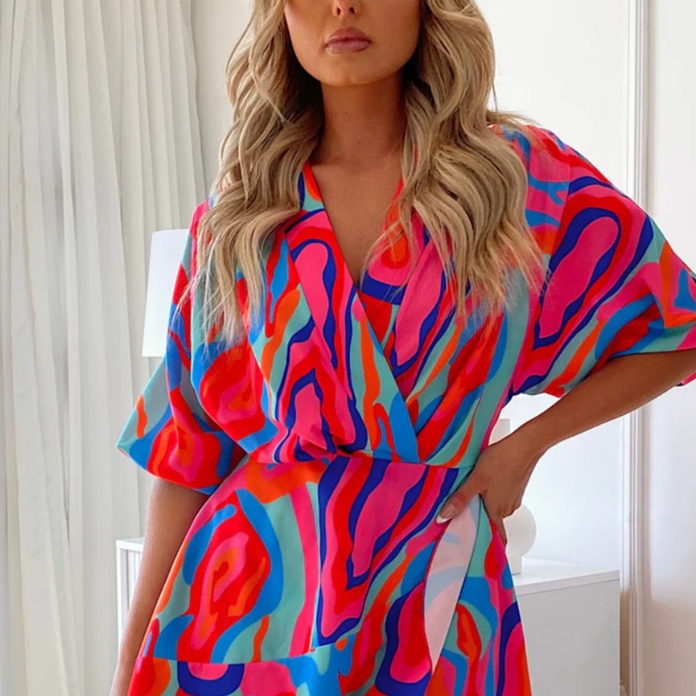 🔥Elegant Vibrant Multicolor Dress - Picture 5 of 6